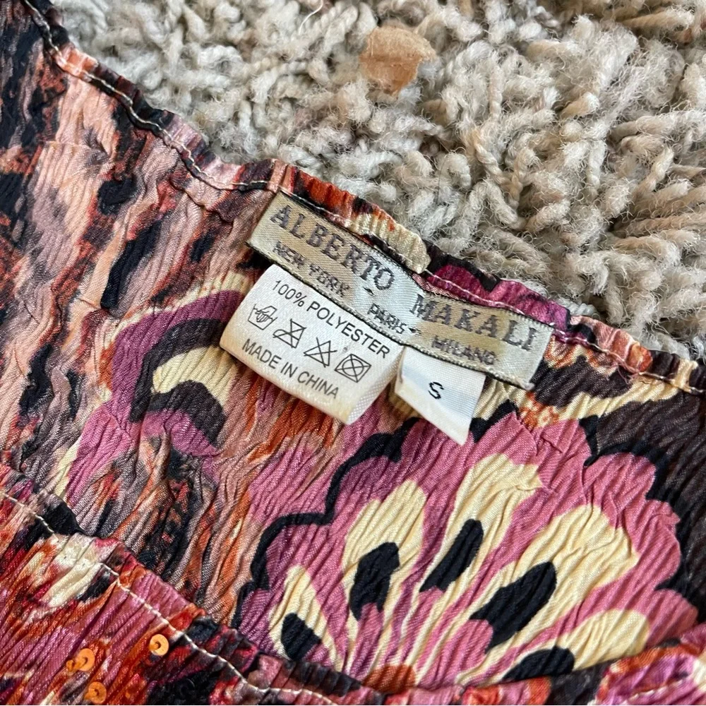 Alberto Makali Pink and Orange Floral Blouse - Picture 5 of 6